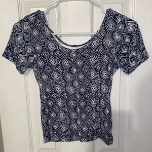 Aeropostale Blue and White Crop Top